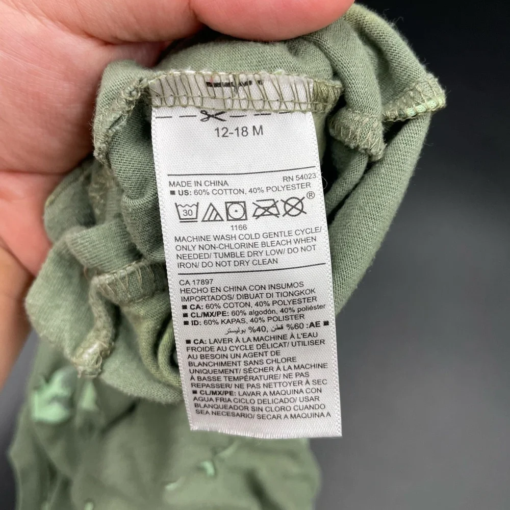 Old navy boys green 12-18 months dinosaur themed jumper